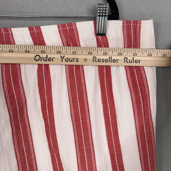 Old Navy Pants Womens 2X Red White Striped High Rise Wide Leg Comfort Waist - Picture 11 of 16